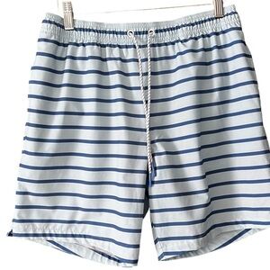 EUC Men’s Preppy Bonobos Swim Trunks Blue Stripe 7” Inseam size M